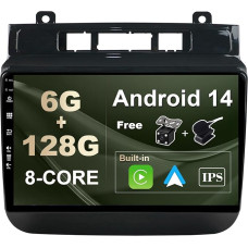 SXAUTO - 6G + 128G - Android 13 IPS automobilinis radijas VW Touareg FL NF (2011-2017) - Integruotas Carplay/Android Car/DSP - LED kamera + MIC - DAB vairo valdymas Greita valtis 360-CAM WiFi - 2 DIN 9 colių