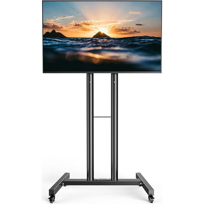 FORGING MOUNT televizoriaus stovas 23-55 colių plazmai/LCD/LED, 4 reguliuojami aukščiai su ratukais Max. VESA 400 x 400, didžiausia apkrova 40 kg, juoda