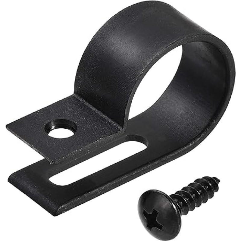 19 mm nailono R tipo kabelių spaustukas Laidų spaustukas su varžtais juodas, 50 vnt.