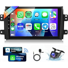 VECHTEL 8 branduolių 4G + 64G Android automobilinis radijas Suzuki SX4 2006-2013/Fiat Sedici 2005-2014 su CarPlay/Android Automobilinis 9 colių IPS ekranas GPS WiFi Bluetooth 32 juostų DSP FM/RDS radijas atbulinės eigos kamera