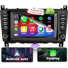 RICBAFEE Automobilinis radijas Mercedes Benz C-Class W203 (2004-2007), 8 colių jutiklinis ekranas Android 13 automobilinis radijas su CarPlay Android automobilis Bluetooth atbulinės eigos kamera MirrorLink FM AM DSP (2+32GB 4Core)