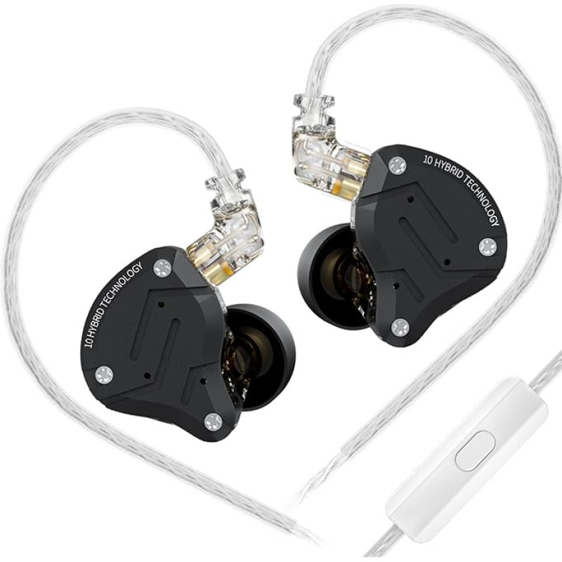 keephifi KZ ZS10 Pro In-Ear Monitor, 4BA+1DD KZ ausinės Multi-Driver In-Ear ausinės, ausinės IEM, KZ laidinės HiFi ausinės, scenos monitorius dainininkui, gitaristui, būgnininkui