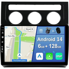 YUNTX [6GB + 128GB] Android 13 automobilinis radijas VW Touran (2003-2009) [Integruotas CarPlay/Android Car/DSP/GPS]-10.1 colių IPS ekranas DAB/Mirror Link/Bluetooth 5.0/360 kamera/Steering Wheel Control