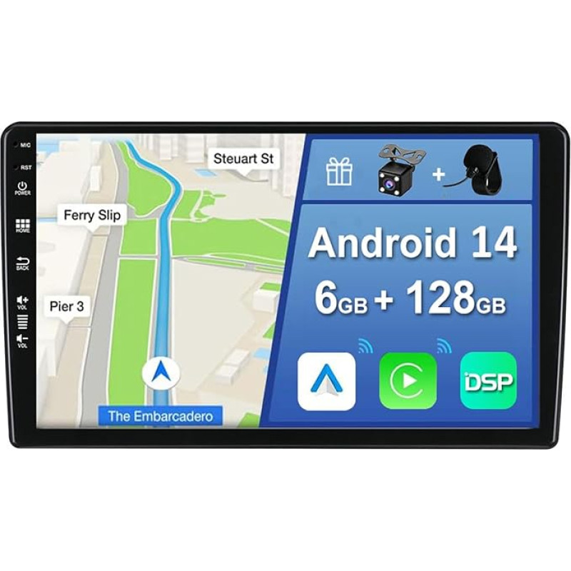 YUNTX [6GB + 128GB] Android 13 automobilinis radijas Citroen Berlingo (2008-2019 m.)-[Integruotas CarPlay/Android Car/DSP/GPS] 9 colių IPS ekranas DAB/Mirror Link/Bluetooth 5.0/360 kamera/Steering Wheel Control