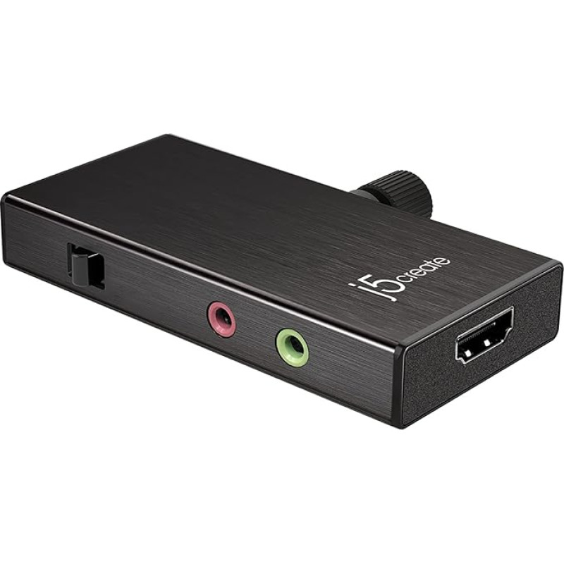 j5create Live Video Recording Card - HDMI to USB-C, Supports 1080p 60FPS Video and Audio Recording, Power Supply 60W (JVA02)