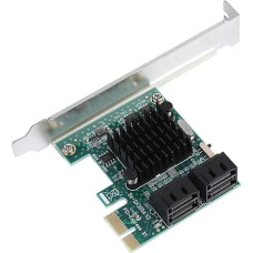 ASHATA PCI-Express (PCIe) valdiklio kortelė, ypač greita PCIE 4 prievadų SATA 3.0 išplėtimo kortelė, 6G SATA III PCI-Express valdiklio adapterio kortelė, skirta 