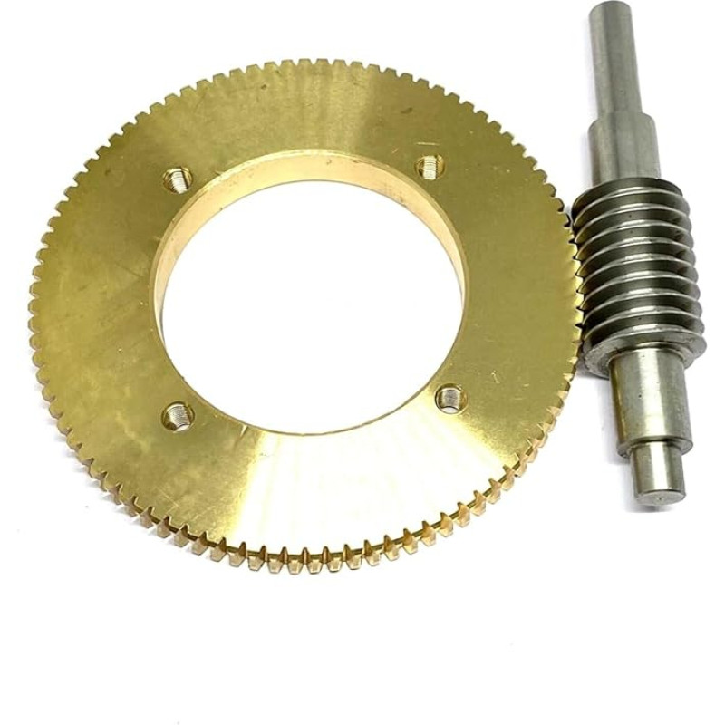 QXSJEDYCH Gehrungsgetriebe, 1 Stück, Untersetzungsverhältnis 1:90, 1 Modul, 90 Zähne, Edelstahl-Schneckengetriebe, verschleißfestes Ritzel, mechanisch(Worm Length 72mm)