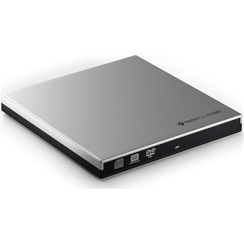 techPulse120 USB 3.0 ir C tipo išorinis DVD kompaktinių diskų įrašymo įrenginys Superdrive Nešiojamasis diskas DVDRW CDRW Slim, skirtas kompiuteriui Notebook Ultrabook Windows Mac OS MacOS Apple iMAC MacBook Pro iMac Air