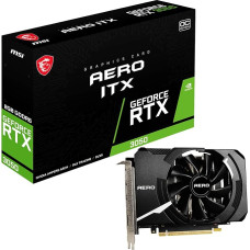 MSI GeForce RTX 3050 AERO ITX 8G OC žaidimų vaizdo plokštė - NVIDIA RTX 3050, 8 GB DDR6 atminties