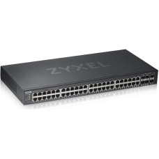 Zyxel Nebula Gigabit Ethernet Smart-Managed Switch su 48 prievadais ir keliais Gigabit-Combo-Ports bei dviem SFP prievadais ir hibridiniu debesijos moduliu, garantija visam gyvenimui [GS1920-48v2]