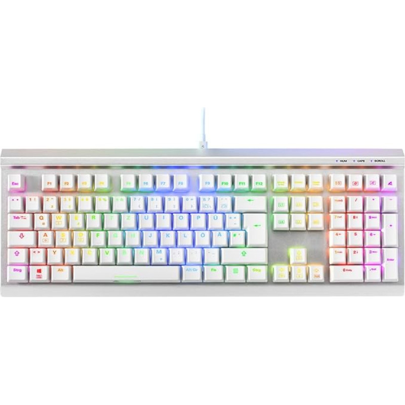 Sharkoon Skiller SGK40 White, RGB žaidimų klaviatūra, mechaninė, Huano Red