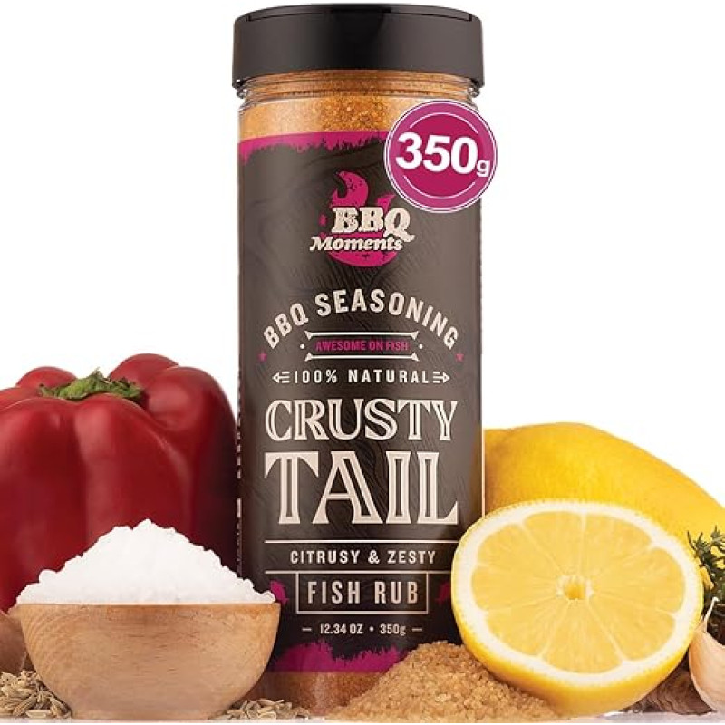 BBQ Moments Fish Spice Spices for Fish, Salmon, Plug Fish, Crab, Seafood Spice Grill Spices BBQ Spice Mix for Grilling, 350 g (12.34 oz)