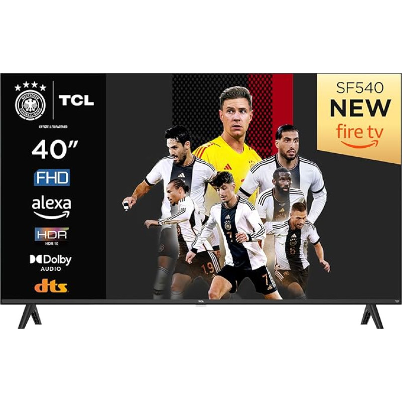 TCL 40SF540 - 40 Inch FHD Smart TV - HDR & HLG-Dolby Audio DTS Virtual X / DTS-HD Metal Rimless Dual Band Wifi 5 with Fire OS 7 System