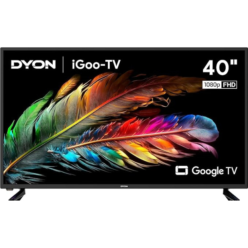 DYON iGoo-TV 40F 100 cm (40 Inch) Google TV (Full HD, HD Triple Tuner, Prime Video, Netflix, Google Play Store for DAZN, Disney+, Apple TV+, Paramount+, Waipu.tv and Much, Google Assistant) [Mod.