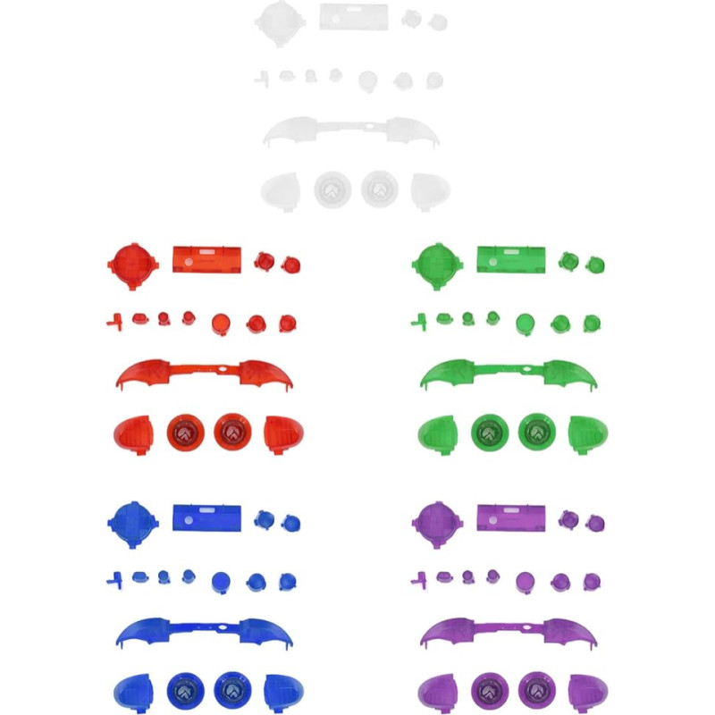 Žaidimų valdiklio trigerio mygtukai RT LT RB LB mygtuko pilnas mygtukų modifikavimo rinkinys, skirtas ABXY mygtukams, pakaitinis žaidimų valdiklio mygtukų rinkinys, skirtas X/S serijai (permatomai baltas)