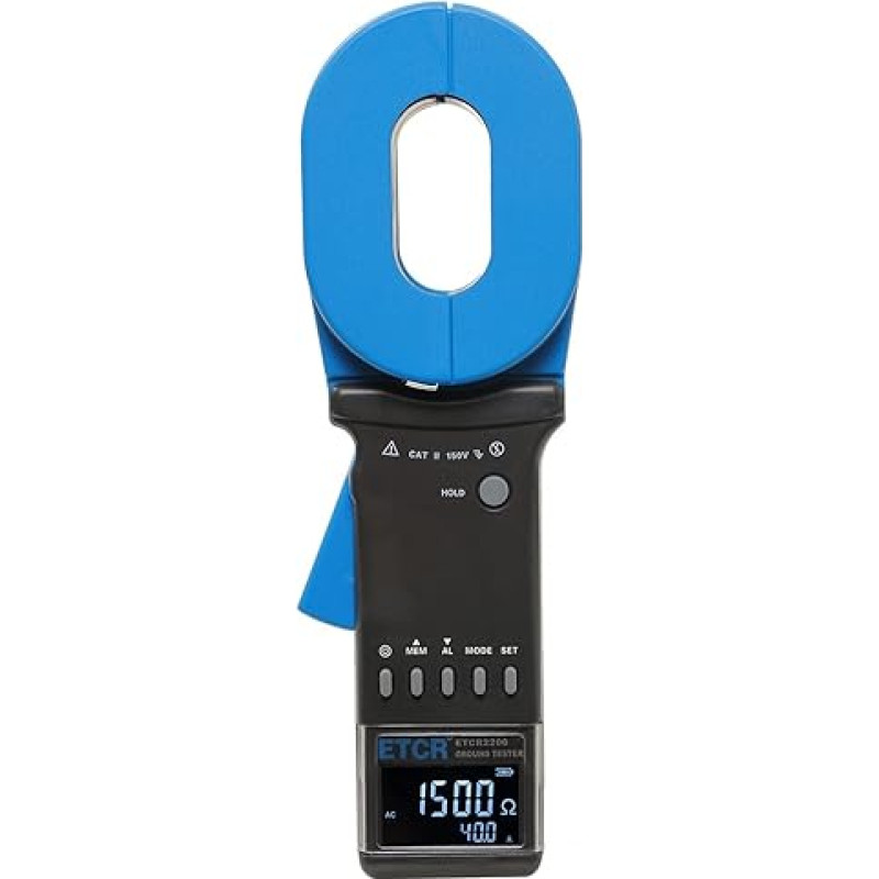ETCR2200 Puikus daugiafunkcinis įžeminimo rezistorių prietaisas 0.010 ~ 1500 omų nuotėkio srovės matavimas 0.00 mA ~ 40.0 A, elektriniai įrankiai ir testeriai