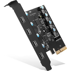 PCIe Gen3 x2 USB 3.2/3.1 kortelė ASM3142- PCI Express to 4-Port Type C HUB Internal Expansion Card Controller Adapter PCI Express Card Desktop PC Supports Multiple INs