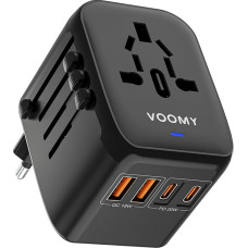 Voomy Travel Adapter Worldwide, Travel Plug with 2 USB, 2 USB C and 1AC Socket, International Socket Adapter, Universal Adapter, USA UK Thailand, Travel Adapter Usa, Travel Adapter Uk, Travel Adapter