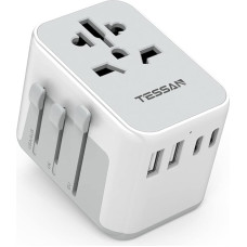 TESSAN Travel Adapter Worldwide, Travel Plug Adapter Worldwide with 2 USB and 2 USB C, Universal Travel Adapter for Germany, USA, England, Australia, Japan, International Plug Adapter