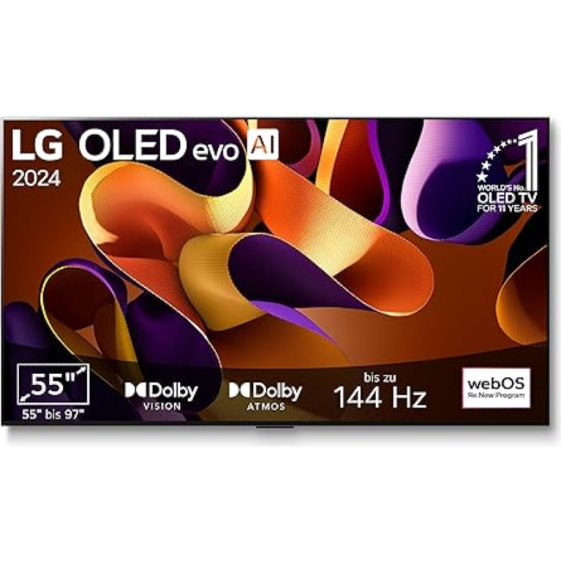 LG OLED55G48LW TV 55 Inch (139 cm) OLED evo TV (α11 4K AI Processor, webOS 24, Dolby Vision, up to 120 Hz) [Model Year 2024]