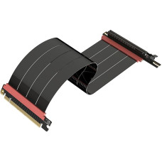 LINKUP - AVA5 PCIE 5.0 stovo kabelis [40 cm], atsparus ateičiai, skirtas 5 kartos GPU vertikaliam montavimui | x16 128 GB/s greitis | PCIe 4.0 ir WRX80/WRX90E suderinamas | Juodas kairysis kampas