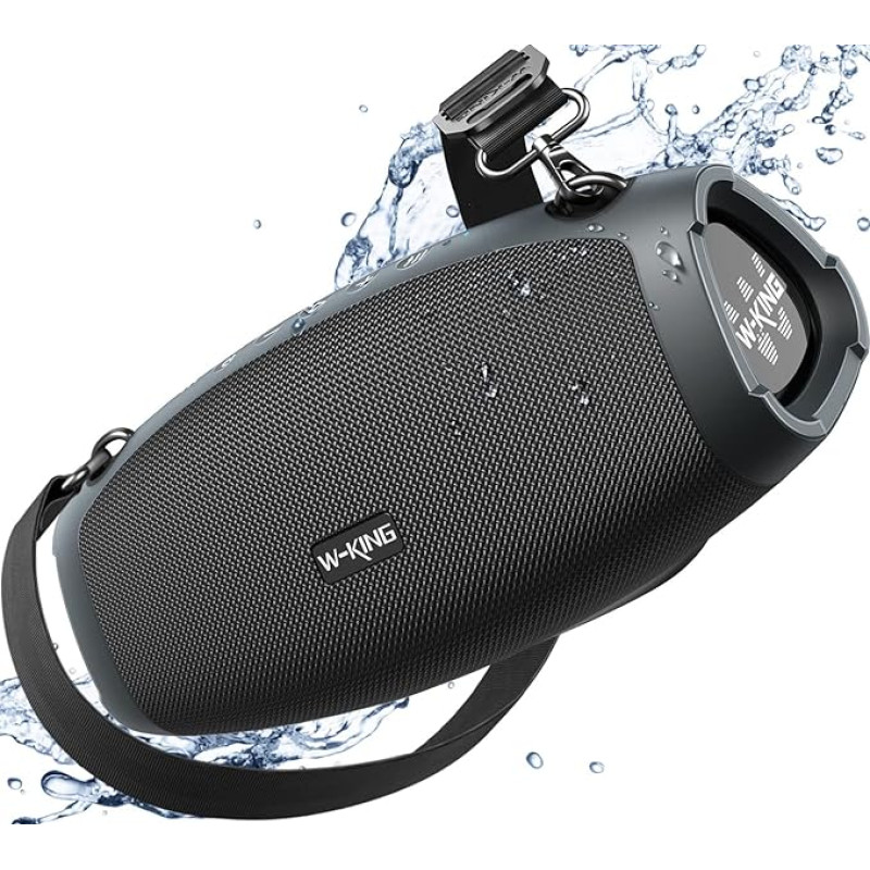 W-KING Bluetooth Speaker with Super Bass, 70 W, Bluetooth 5.0 Box, Music Box, 15.600 mAh Battery, IPX6 Waterproof, Loud Crystal Clear Audio, Microphone for Outdoors, Camping (X10)