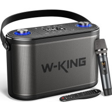 240 W Peak 120 W RMS Bluetooth Speaker with Microphone, W-KING 3-Way Music Box, Bluetooth Box, Large Bass Boost/Remote Control, Karaoke Speaker with USB Port, Outdoor Party Boxes for Recording/Guitar