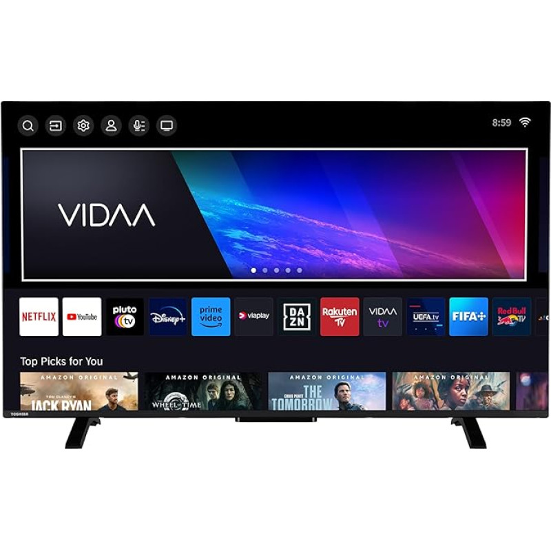 Toshiba 50QV2363DAW 50 Inch QLED TV/VIDAA Smart TV (4K UHD, HDR Dolby Vision, Triple Tuner, Bluetooth, Dolby Audio)