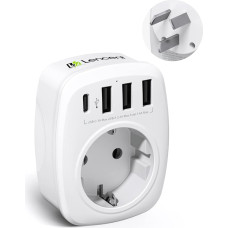 LENCENT Travel Adapter Switzerland Germany Plug, EU to AUS/CN, Type I, Travel Plug for Australia China New Zealand Argentina Wall Sockets with 3 USB/1 Type C/AC Socket Adapter