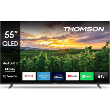 Thomson 55 Inch (139 cm) QLED TV Smart Android TV (WLAN, HDR, Triple Tuner DVB-C/S2/T2, Voice Control) - 55QA2S13-2023