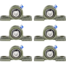 UCP201-8 Stehlager, 1,27 cm Bohrung, massives Gusseisen, Basismontage, Lagerblock, Lagerblock, Lager, Lager, Selbstausrichtung, 6 Stück