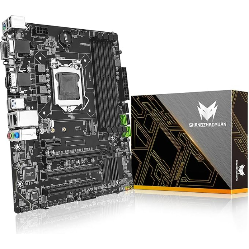 SHANGZHAOYUAN B85M PRO Motherboard LGA 1150 Micro ATX Gaming Motherboard for Intel Core i7/i5/i3/Pentium/Celeron/E3 (4*DDR3 Max 32GB, VGA/DVI/HDMI Compatible, PCIe 3.0 x16, SATA 6Gb/s, Gigabit LAN)