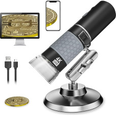 Bysameyee 4K 3840 x 2160P belaidis skaitmeninis mikroskopas, rankinis HD USB mikroskopas, apžiūros kamera, endoskopas, 40x 1000x didinimas, suderinamas su 