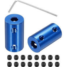 sourcing map Starre Schraubkupplung, 4 mm auf 4 mm, Schaftkupplung, Verbindungsstück, L25 mm x D, 14 mm, Stahlgelenkverbinder, starres Kupplungs-Set für 3D-Drucker, DIY-Encoder mit 16 Schrauben und