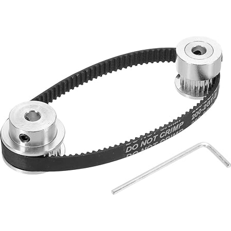 sourcing map Timing Belt Pulley 20&30 Teeth 5mm Bore Synchronous Wheel with Belt and Wrench for 3D Printer CNC Machine 1 Set