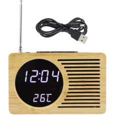 Multipurpose USB Digital LED Alarm Clock Thermometer Time Temperature Display FM Radio Alarm Clock Desk Night Radio Alarm Clock