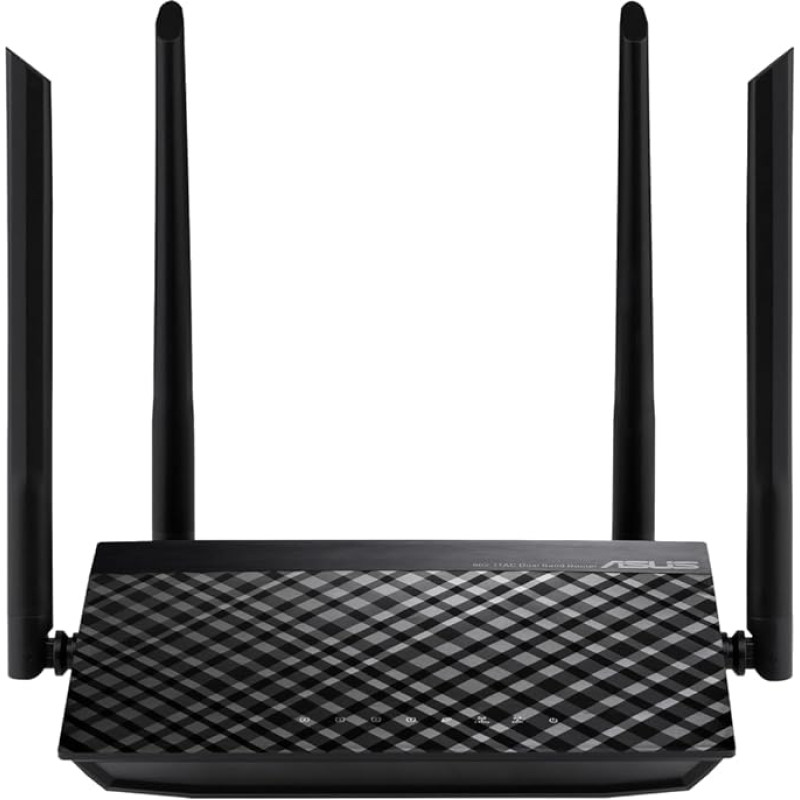 ASUS RT-AC1200 V2 Router (WiFi 5 AC1200 MIMO, 4x Fast Ethernet LAN, App Control, DFS, IPv6)