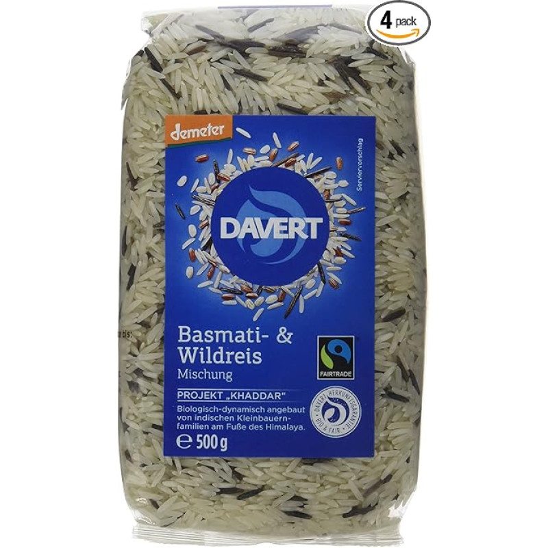 Davert Basmati & Wild Rice Mix 4 Pack (4 x 500 g) - Organic