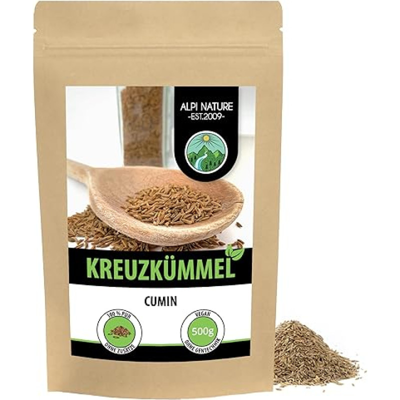 Cumin Whole (500 g), Cumin Seeds 100% Natural, Cumin Grains Natural without Additives, Vegan