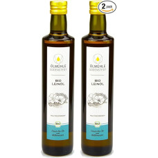 Ekologiškas linų sėmenų aliejus 1000 ml (2 x 500 ml) 1 litras - visada šviežias šalto spaudimo iš ekologiškų linų sėmenų, švelnaus skonio, pagamintas Vokietijoje, naudojant ekologišką elektros energiją Ölmühle Godenstedt