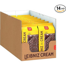 LEIBNIZ Cream Dark Choco, 14 Pack, Crispy Cocoa Biscuits with Delicate Chocolate Cream, Bulk Pack as Stock or for Sale (14 x 190 g)