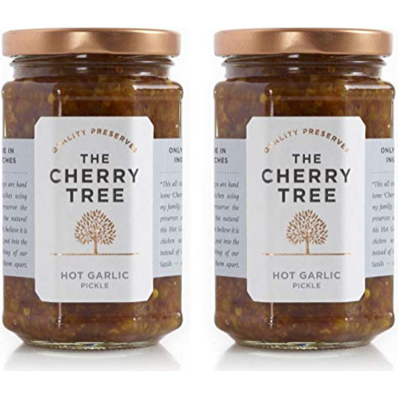 The Cherry Tree - Saldžiai aštrus česnakų čatnis su juodaisiais kmynais / Saldžiai aštrus česnakų marinatas su Nigella sėklomis - 320 g - 2 vnt.