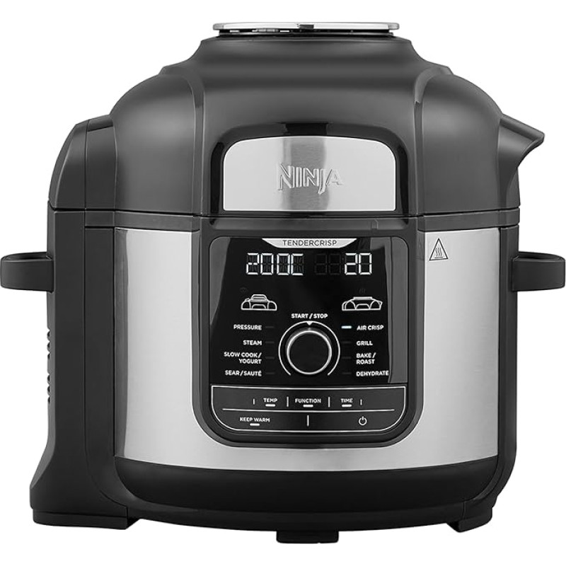 Ninja Foodi Multi-Cooker MAX [OP500EU], Tender Crisp Technology, Pressure Cooking, Air Frying, Roasting, Grilling, Steaming, Baking, Sautéing, Dehydrating, Yoghurt Making, 1460 W, Save up to 40% Energy