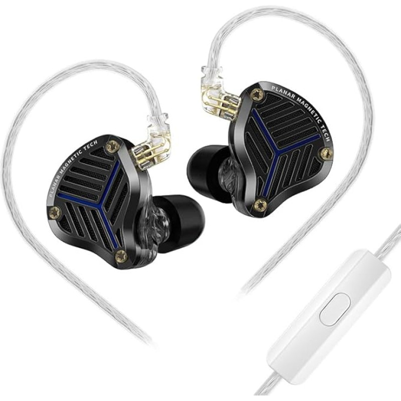 LINSOUL KZ PRX Planar Driver In-Ear Monitor, HiFi laidinės ausinės, itin plonos IEM ausinės su planarine diafragma ir pasidabruotu 2 kontaktų OFC kabeliu užkietėjusiems audiofilams (su mikrofonu)