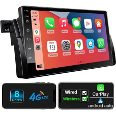 Woibugee Android Car Radio for BMW 3 Series E46 1999-2005 with Wireless CarPlay Android Car, 9 Inch Android Radio Car Radio Supports AM/FM/RDS Radio GPS Navigation Steering Wheel Control WiFi BT 5.0