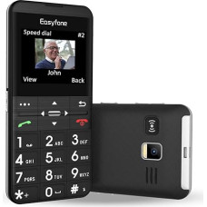 Easyfone Prime-A7 GSM Mobile Phone for the Elderly, Big Button Mobile Phone Without Contract, Hearing Aid Compatible (HAC), GPS, Emergency Call Button, Torch and Charging Station, Black