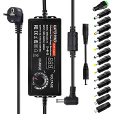 5A 120W universalus reguliuojamas maitinimo adapteris, 3V-24V reguliuojamas maitinimo adapteris 100V-240V kintamosios srovės į nuolatinę srovę su LED įtampos ekranu ir 14 antgalių, skirtas buitinei elektronikai, nuolatinės srovės varikliui, 5000 mA maks.