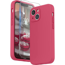 SURPHY Case Compatible with iPhone 13 Mini Case Silicone with Screen Protector, Mobile Phone Case iPhone 13 Mini Case with Camera Protection, iPhone 13 Mini Case Protective Case 6.1 Inch 2021 (Hibiscus)