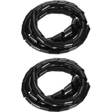 QUARKZMAN Pack of 2 Spiral Cable Wraps, 9 Feet - 1 Inch Spiral Wire Cable Wrap Covers Sleeve for PC TV Computer Electrical Wire Hose Organisation, Black