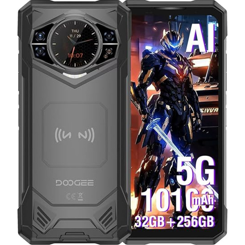 DOOGEE S200 X mobilusis telefonas 5G AI išmanusis telefonas, 1,32 colio AMOLED galinio lango mobilusis telefonas 